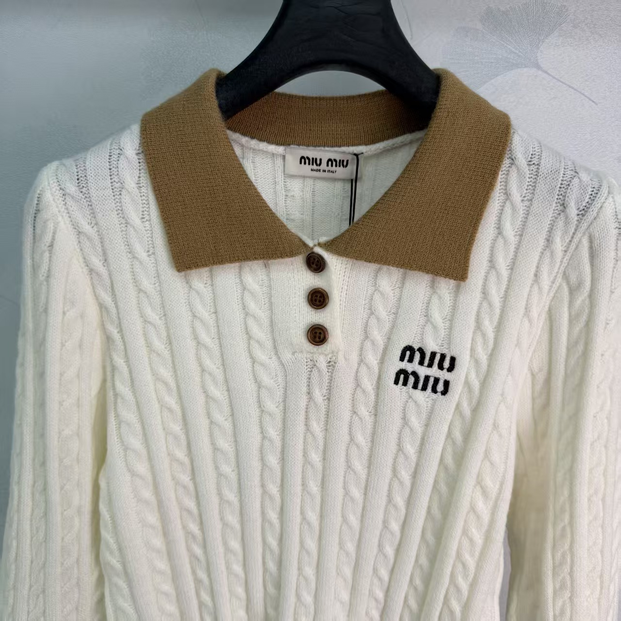 Mi* 2026 Early Autumn New Color-block Fake Two-piece Lapel Knitted Long Sleeve Sweater