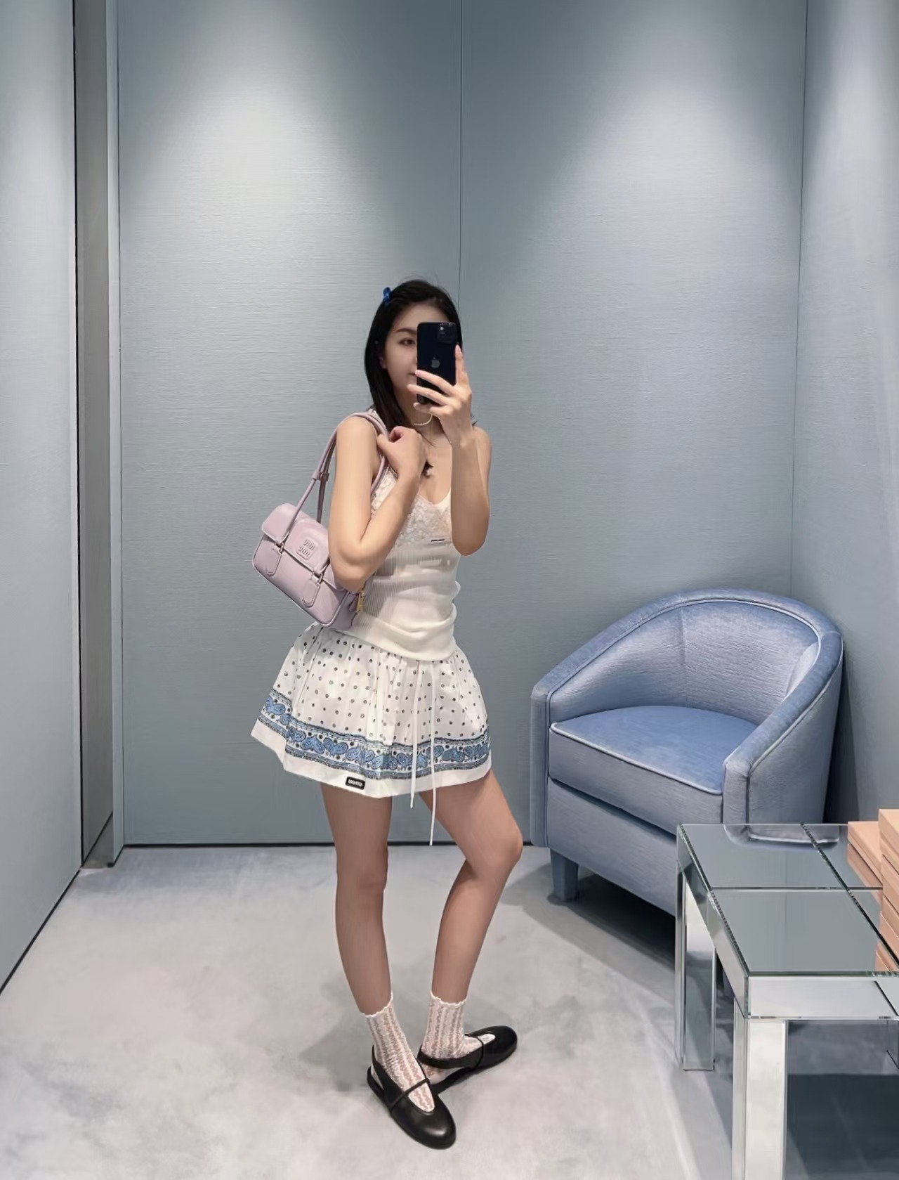 Mi*26ss New Arrival Polka Dot Print Mini Skirt
