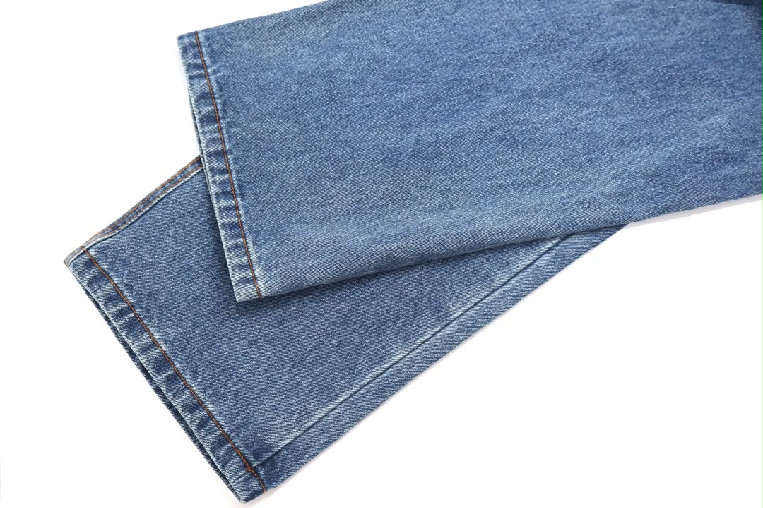 LOE Knee Anagram Logo Patch High Waist Wide Leg Vintage Wash Jeans