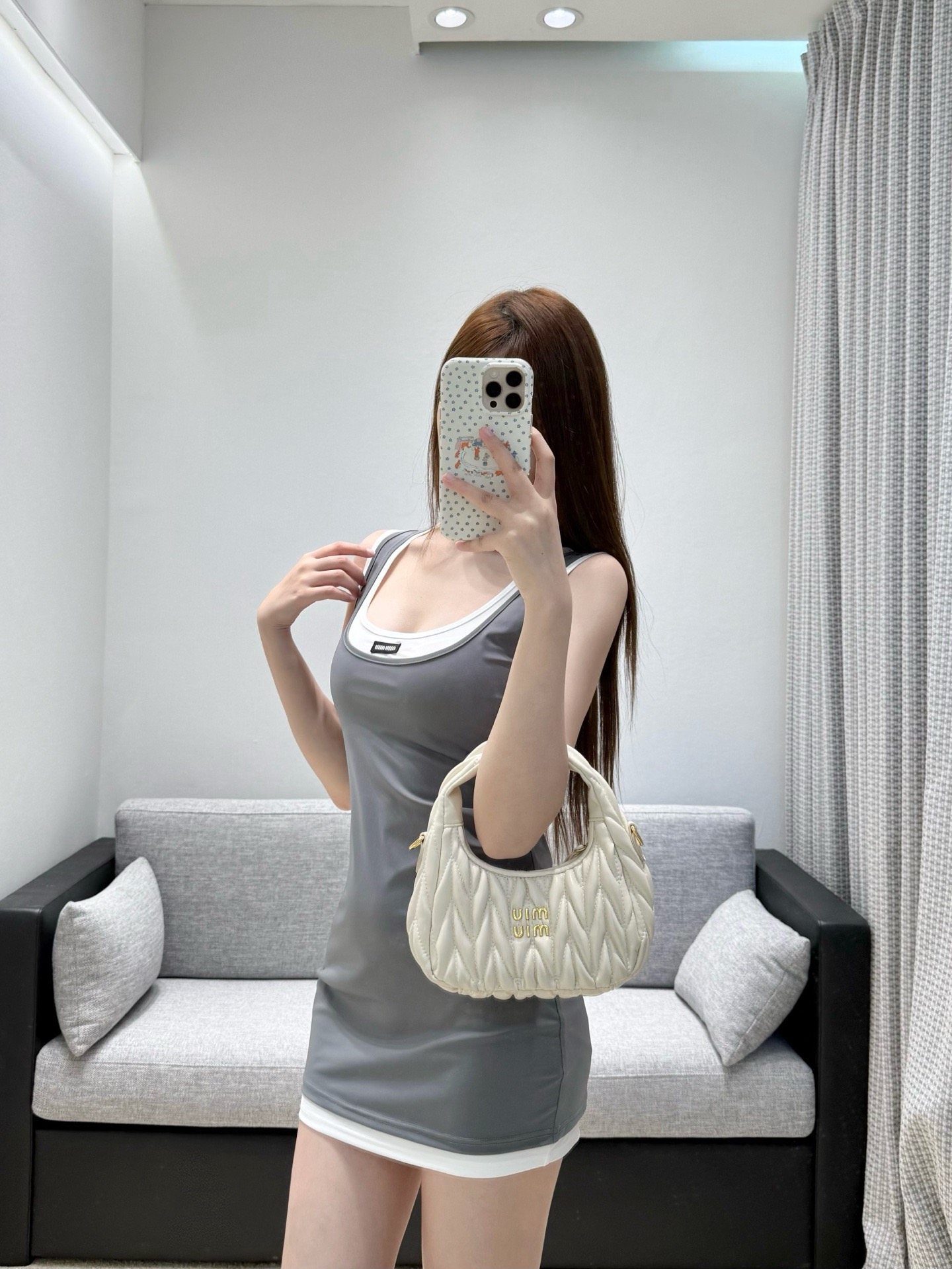 Mi**Color-block Fake Two-piece Tank Bodycon Dress