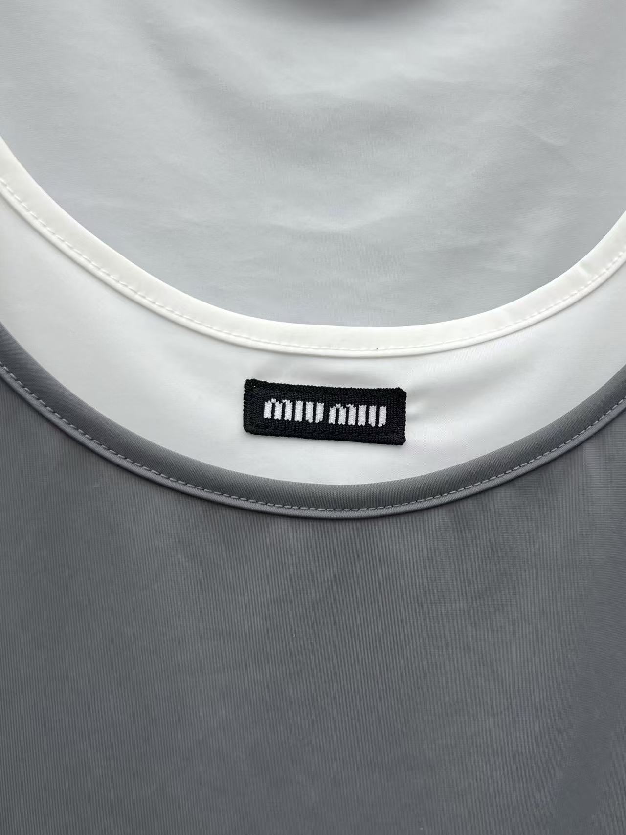 mi 26 Minimal Label Patch Double Layer Camisole Dress