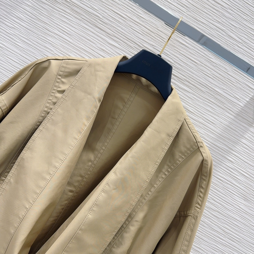 LO 26 Khaki Draped Collar Cropped Jacket