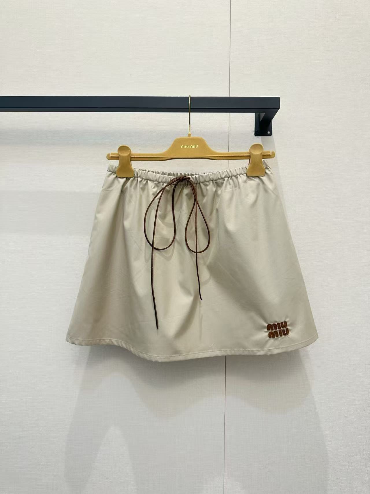 MM26  Drawstring Waist A-Line Mini Skirt