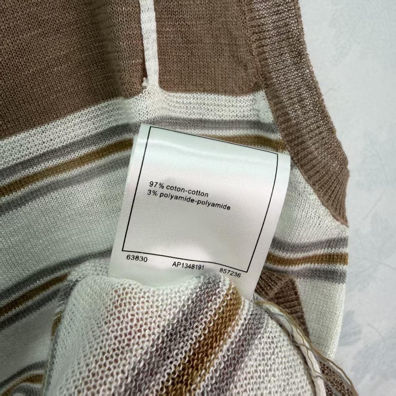 Cha* Striped Knit Vest, made of soft knit material