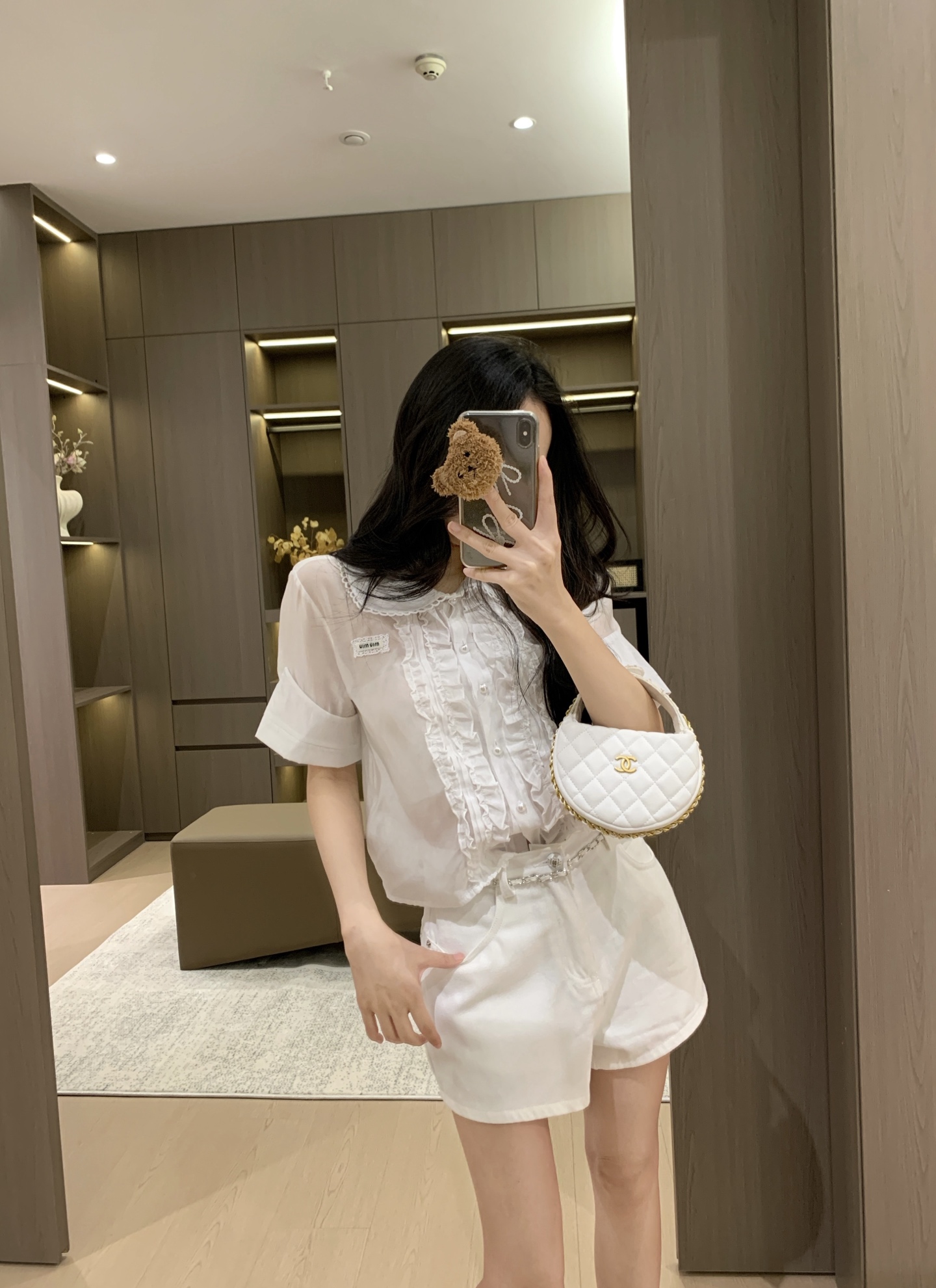 Mi New Arrival: Pure Desire Ruffled Peter Pan Collar Short Sleeve Shirt