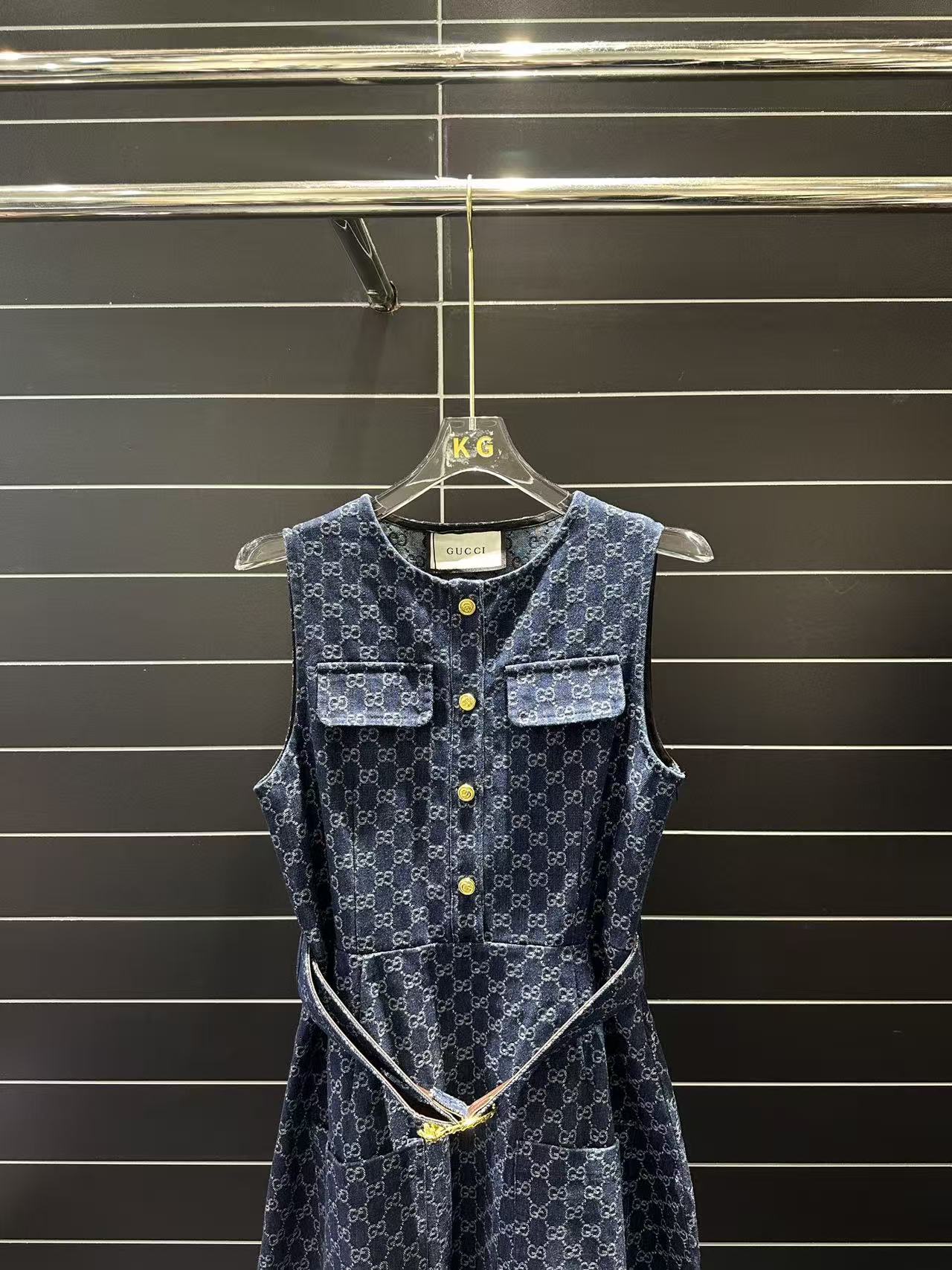 GG Sleeveless Denim Dress