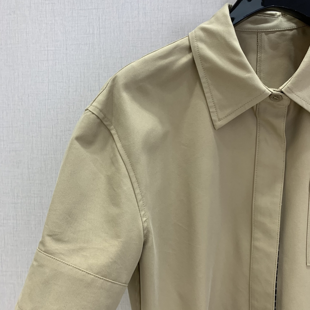LOE 26 Tailored Cotton Blend Collar Shirt Dress