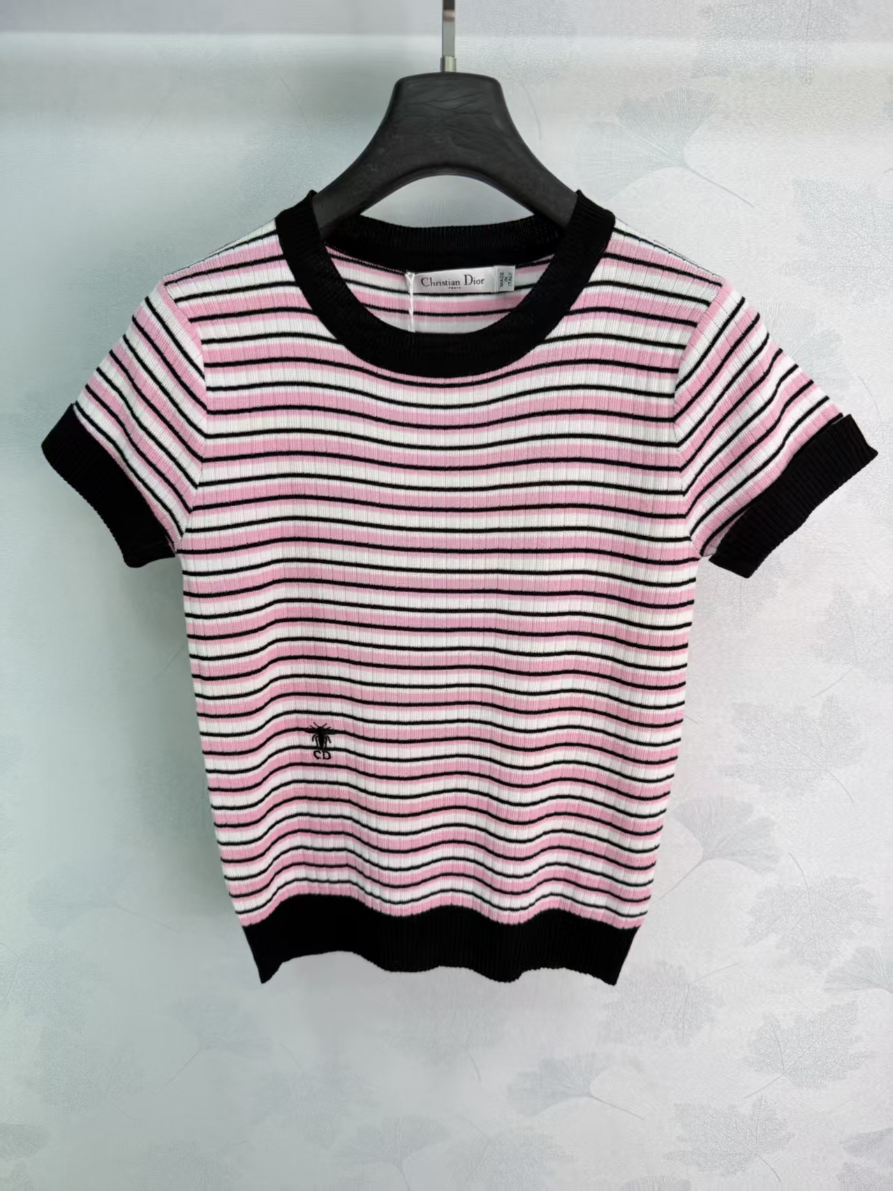 Di*26 New Spring/Summer color-block striped shortsleeve top