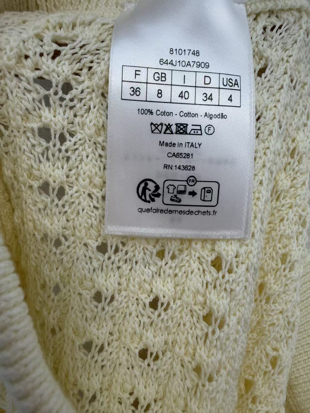 Di off-white openwork knit midi skirt