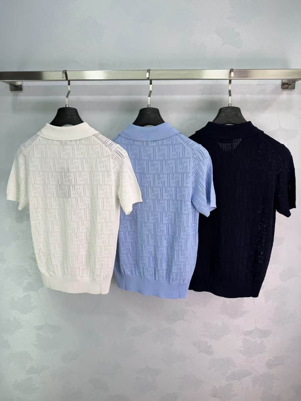 FE* 2026 Spring/Summer New Collared Hollow Knit Short Sleeve