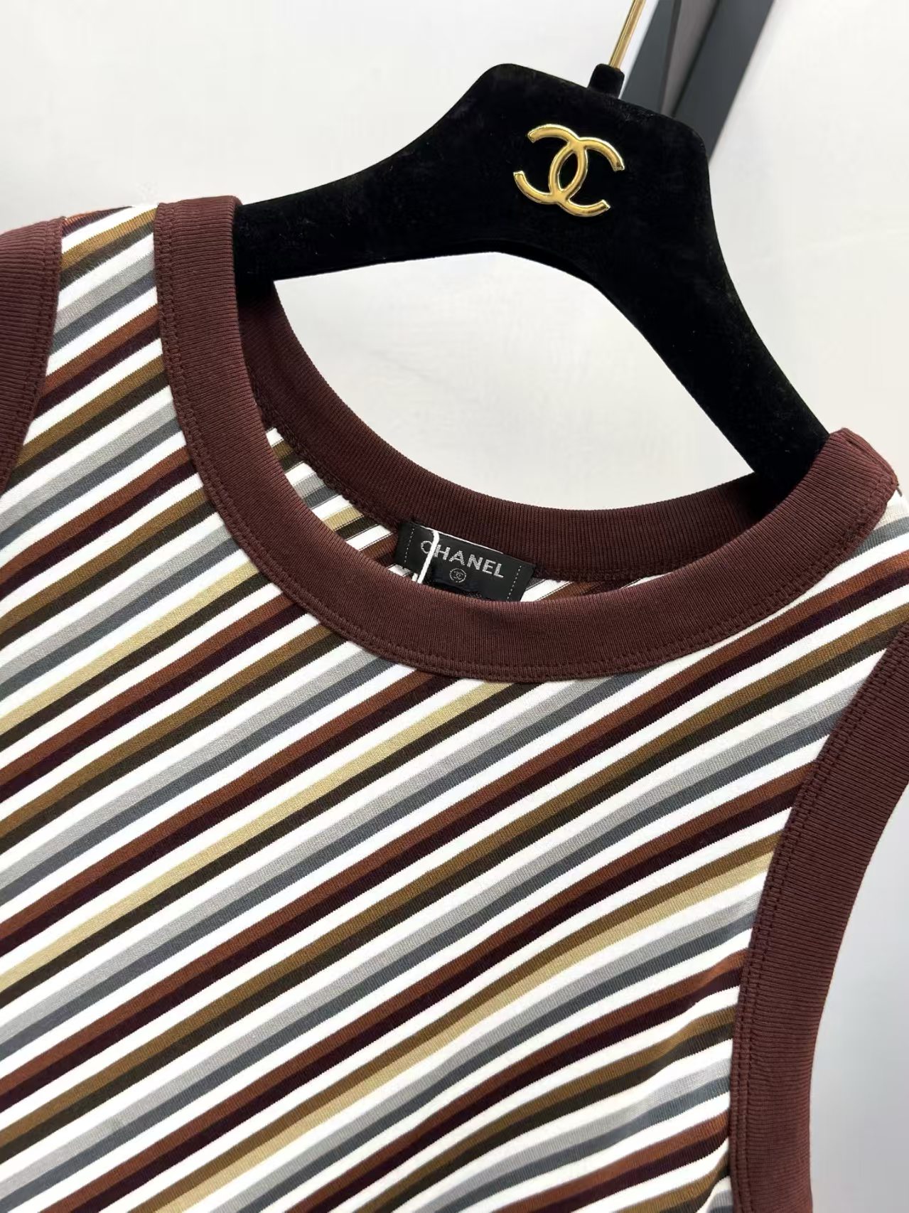 Cha Diagonal Stripe Sleeveless Dress