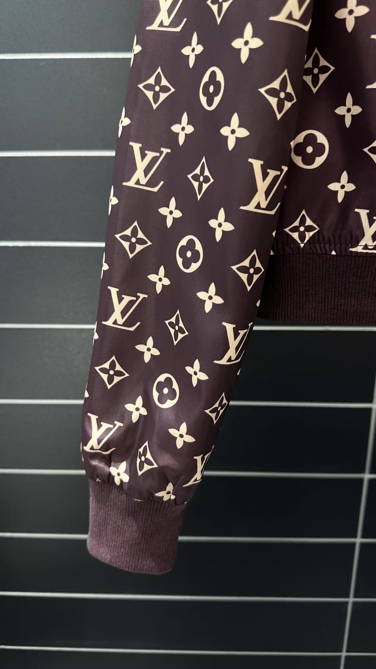 LO 26 Dark Brown All Over Print Bomber Jacket