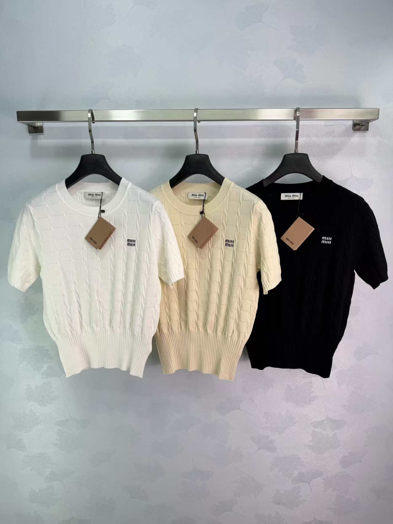Mi*26 Spring/Summer New Cable Knit Short Sleeve