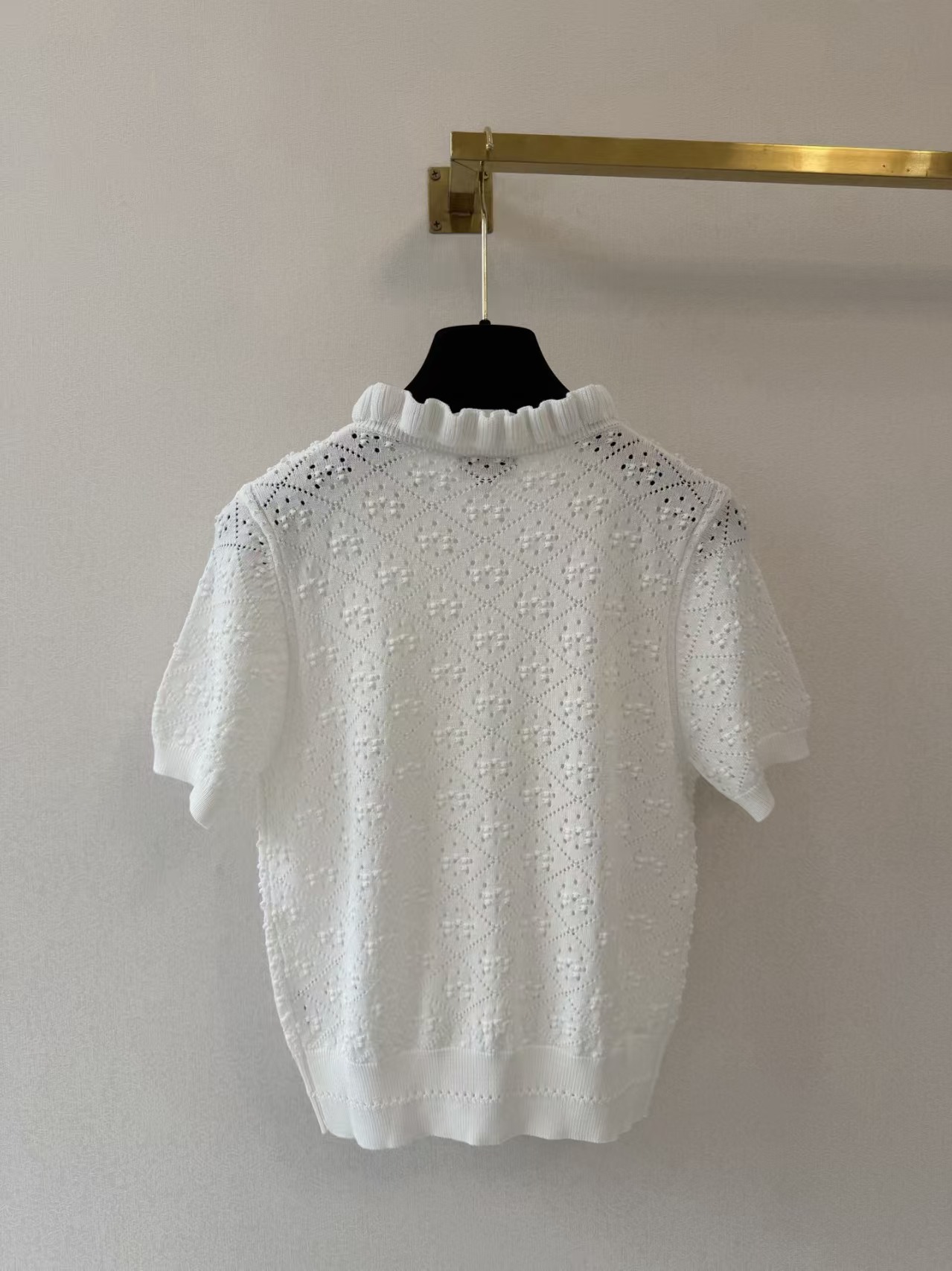 Cha white Short-Sleeved Knit Cardigan