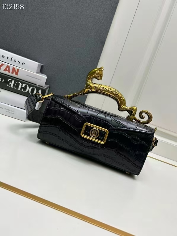 Ladies Exquisite Leopard Cat Handle Bag