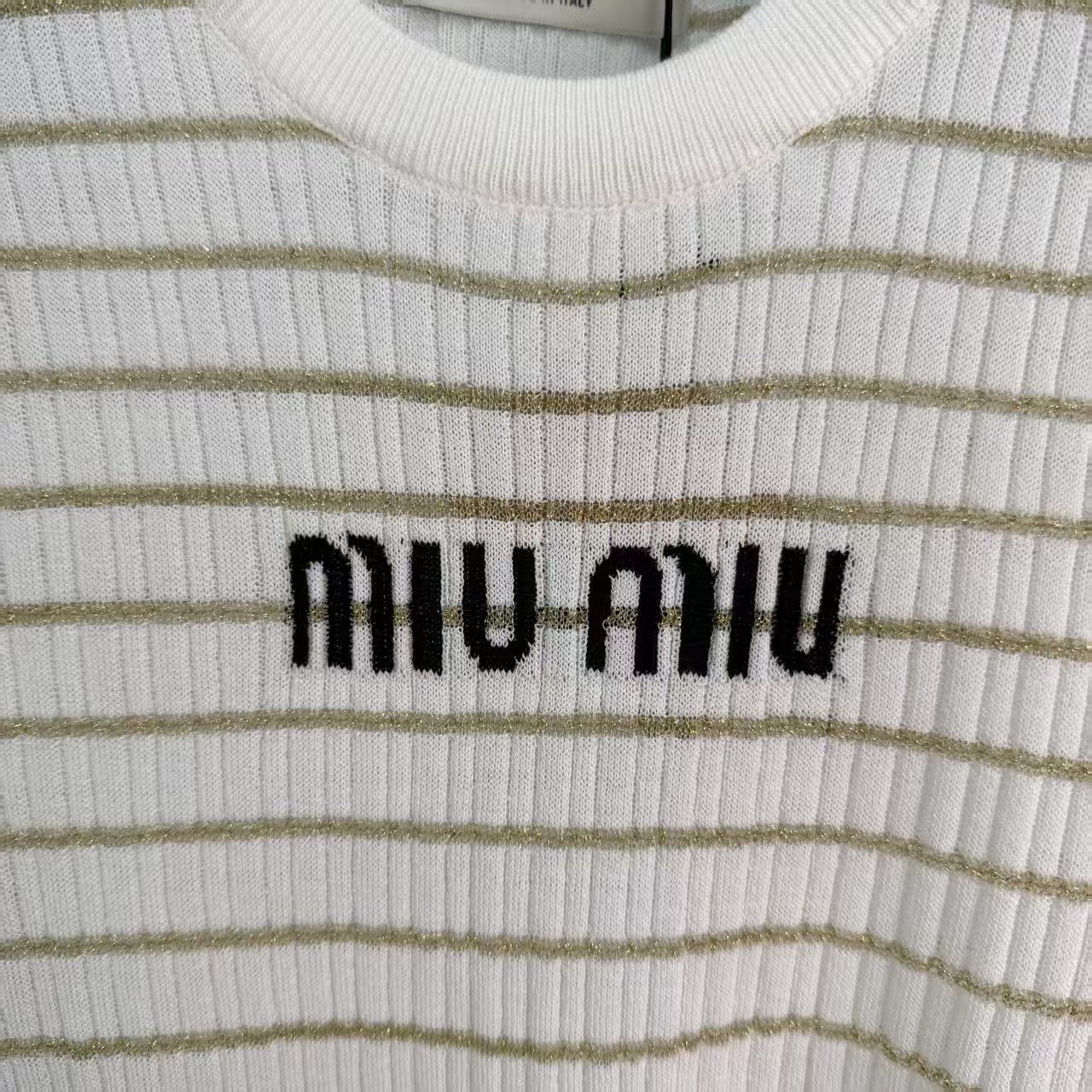 Mi*26 Spring/Summer New Striped Knit ShortSleeve