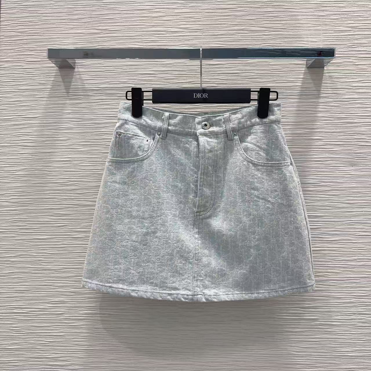 Di 26 Light Wash Denim A-line Mini Skirt