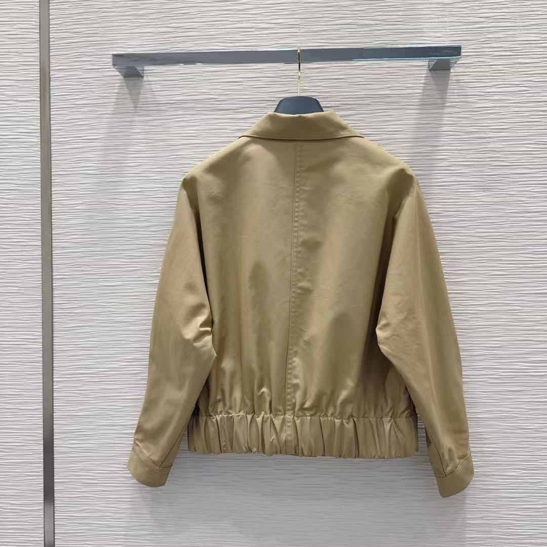 LO 26 Khaki Draped Collar Cropped Jacket