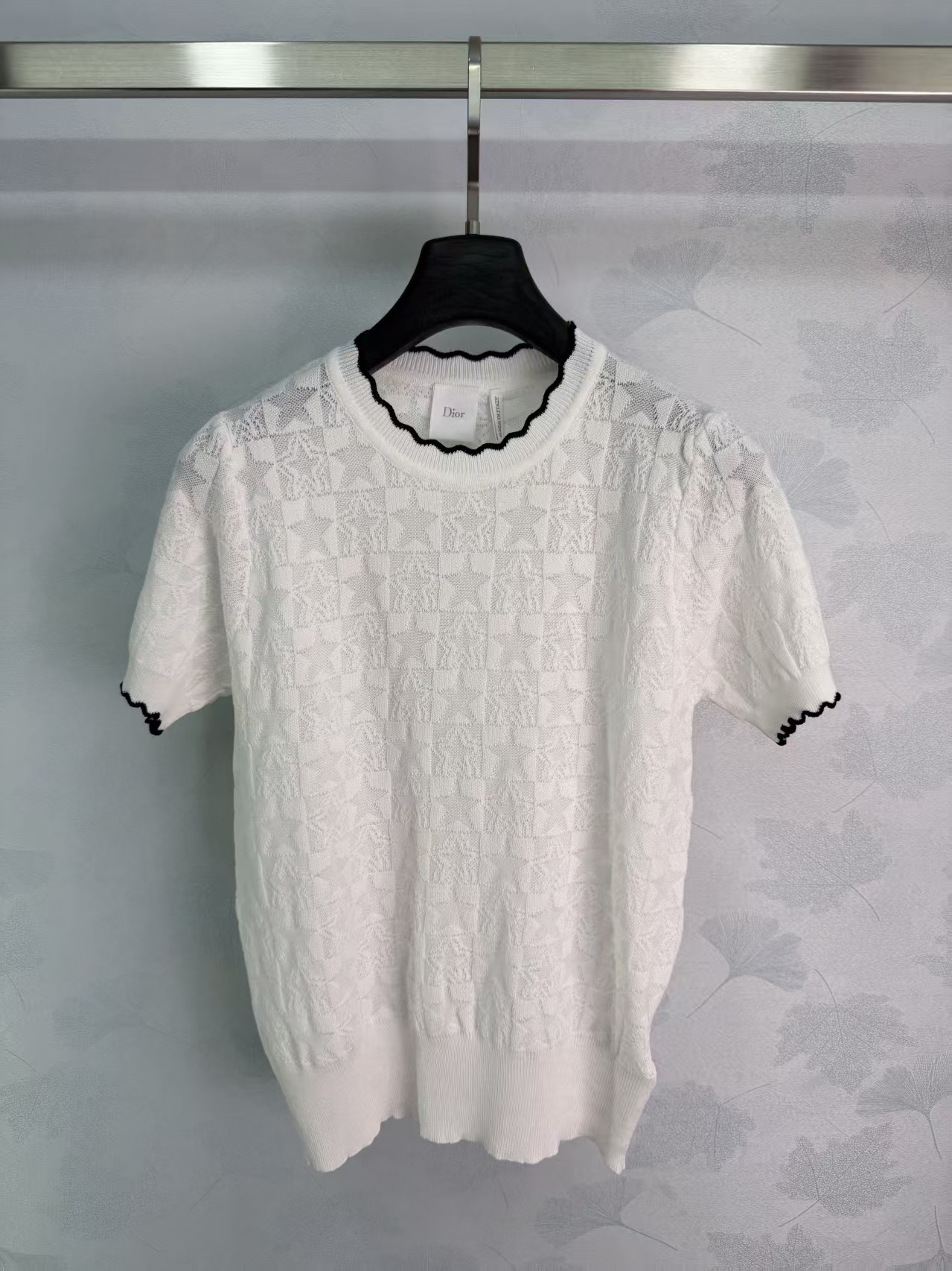 Di* 2026 Spring/Summer New Star Jacquard PatternKnitted Short Sleeve