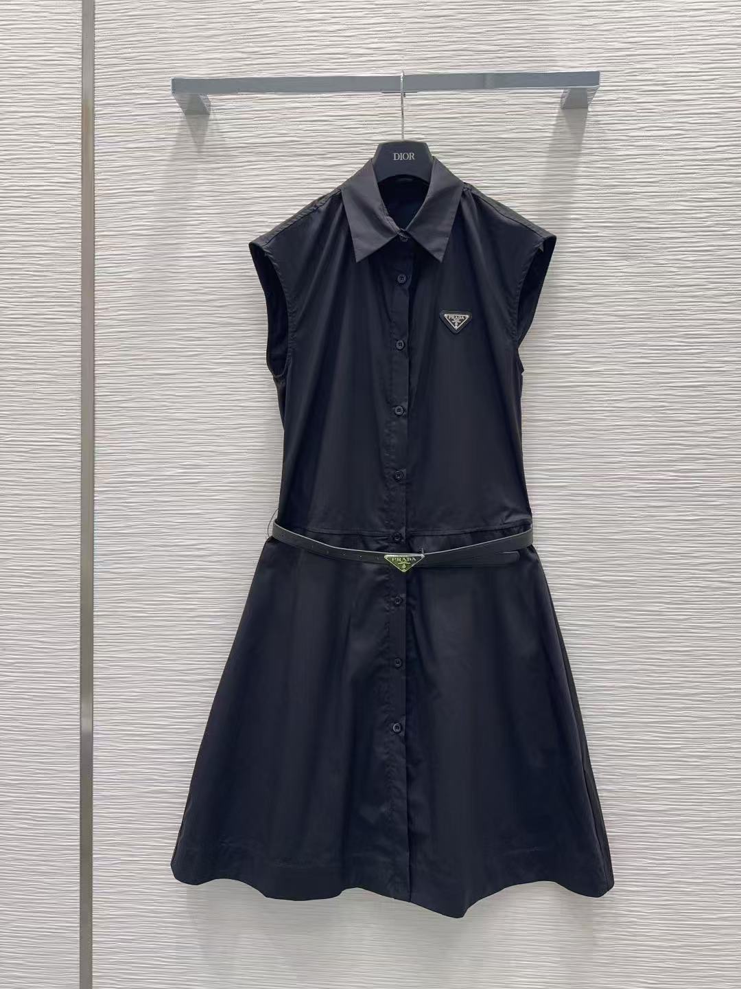 PR 26 Sleeveless Belted Shirt Mini Dress