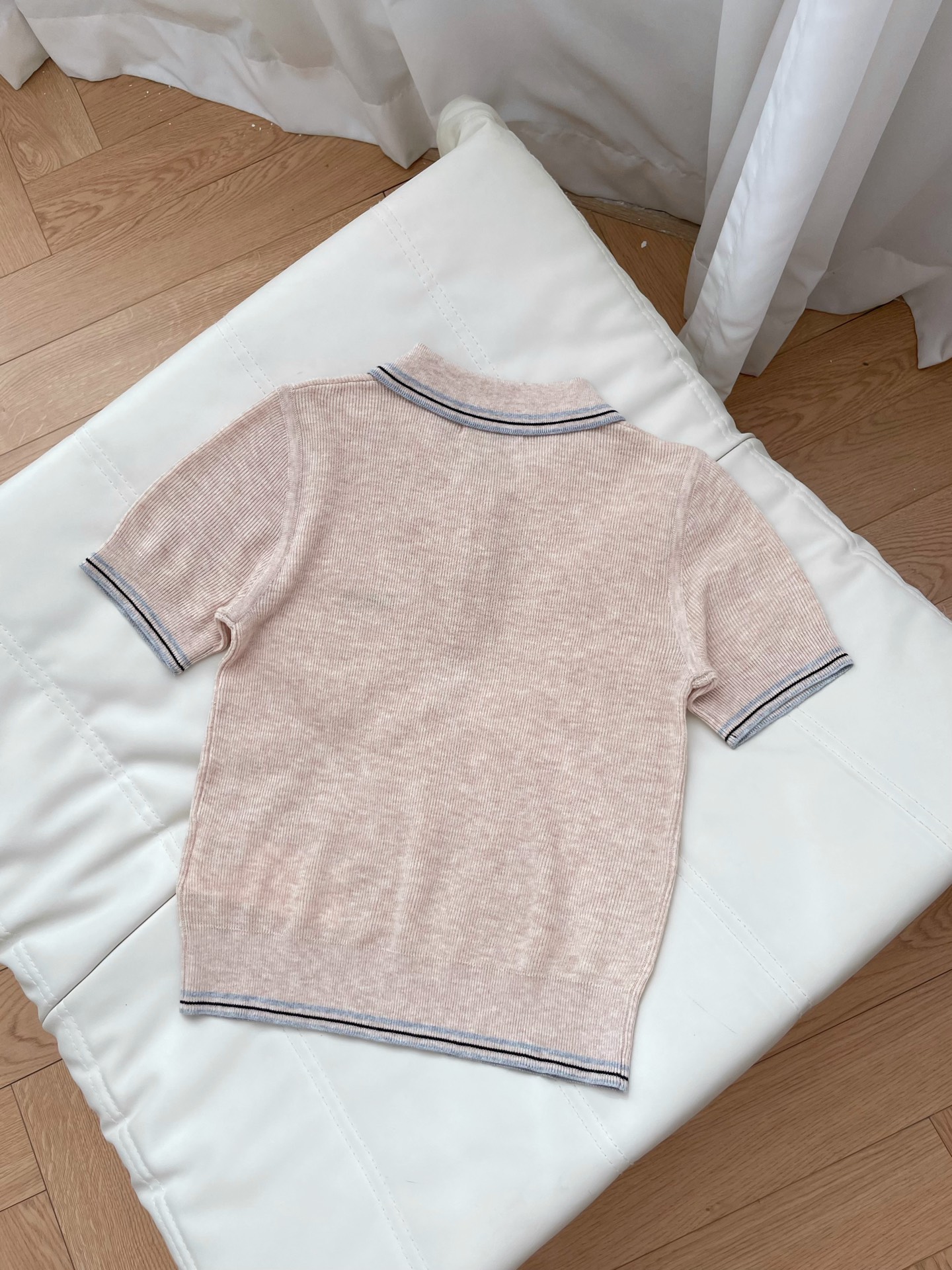 Mi short-sleeved knitted polo shirt