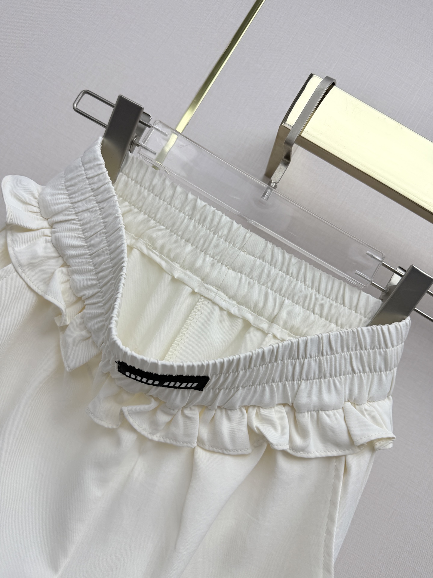 Mi ruffle-waist high-waisted wide-leg pants