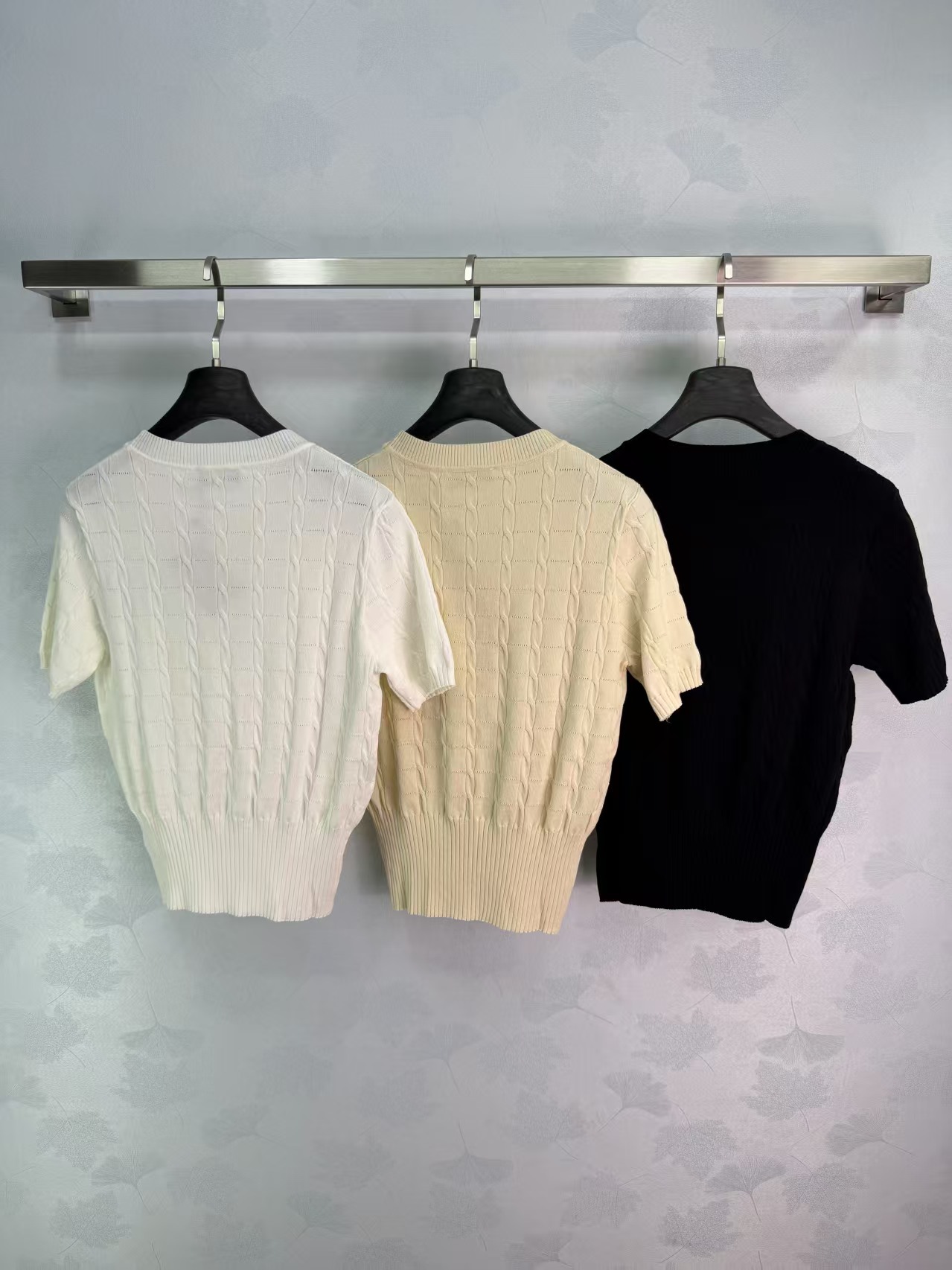 Mi*26 Spring/Summer New Cable Knit Short Sleeve