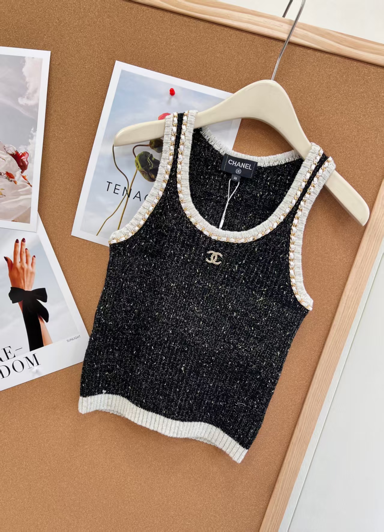 Cha 26 Early Spring New Metal Chain Knit Vest