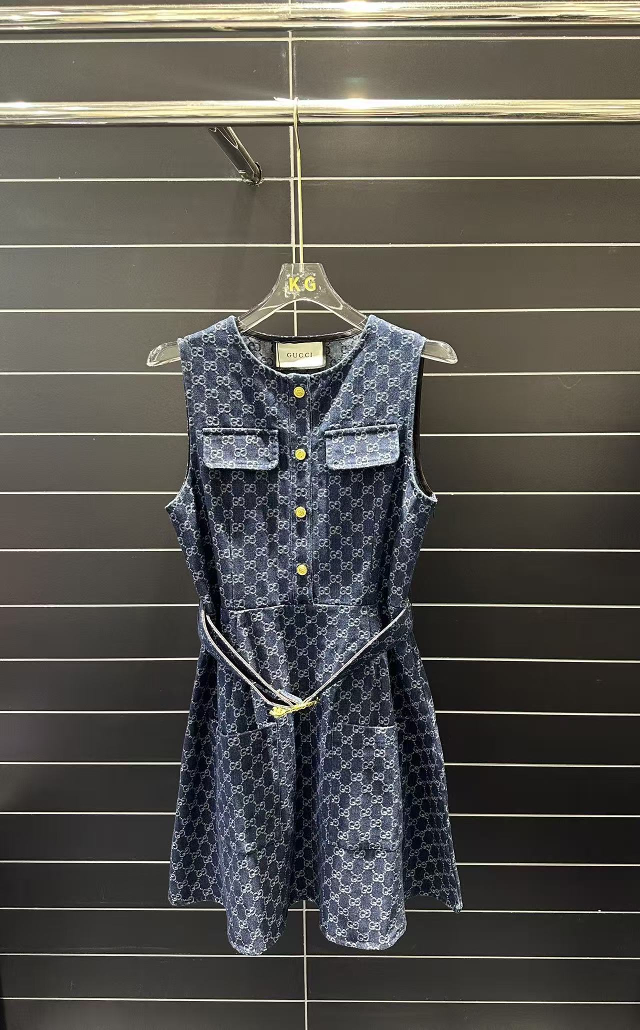 GG Sleeveless Denim Dress
