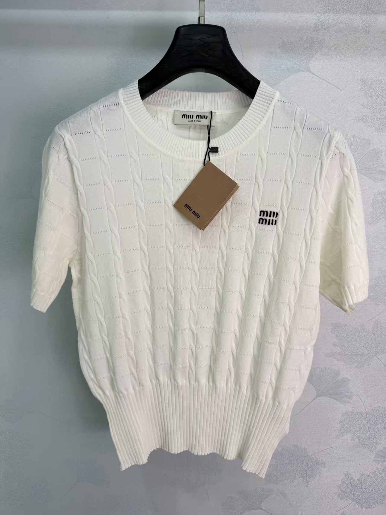 Mi*26 Spring/Summer New Cable Knit Short Sleeve