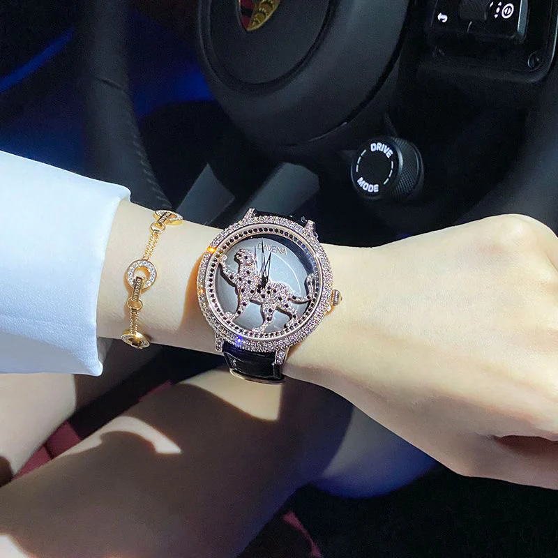 Dv  Ultra-Flash Gold Leopard Full Diamond Watch