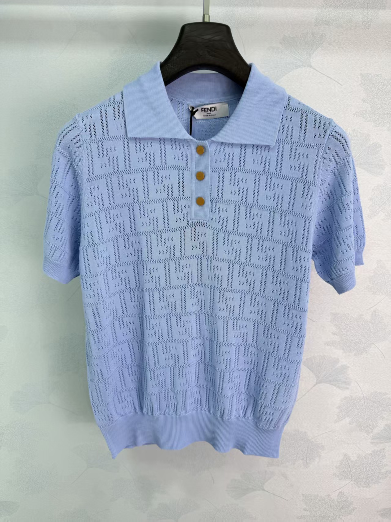 FE* 2026 Spring/Summer New Collared Hollow Knit Short Sleeve