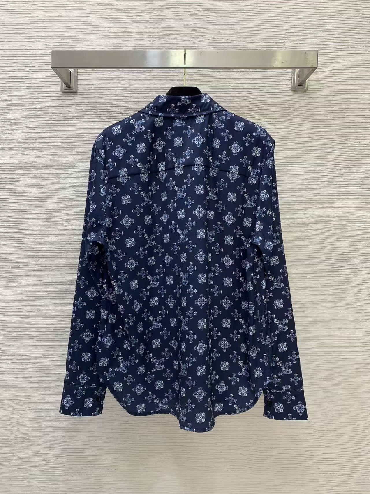 LO 26All Over Mini Paisley Pattern Button Down Loose Blouse