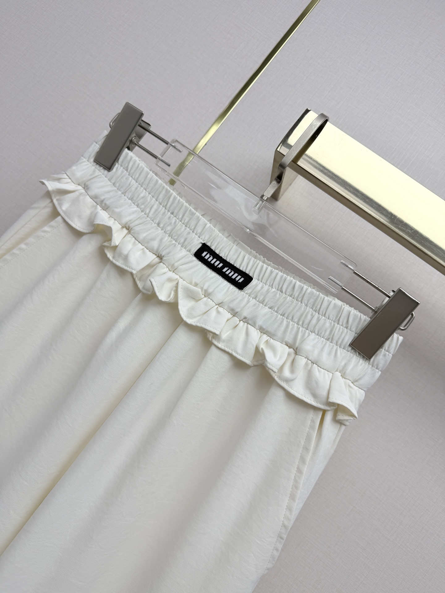 Mi ruffle-waist high-waisted wide-leg pants