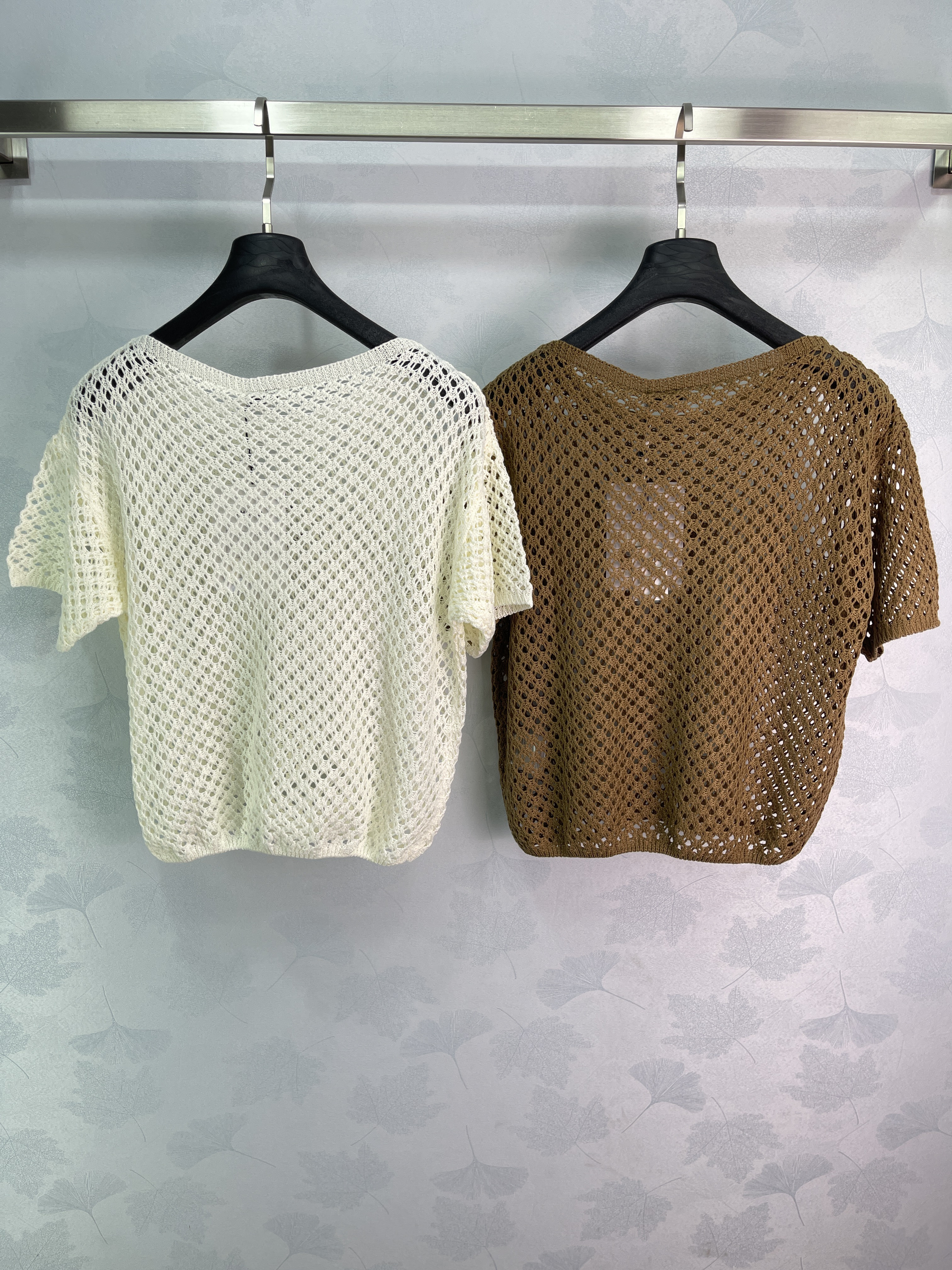 Cha* 2026 Spring/Summer New Hollow Knit Short Sleeve