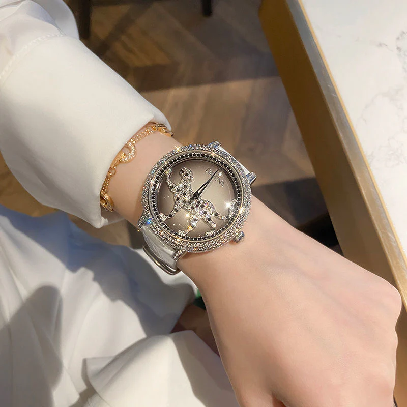 Dv  Ultra-Flash Gold Leopard Full Diamond Watch
