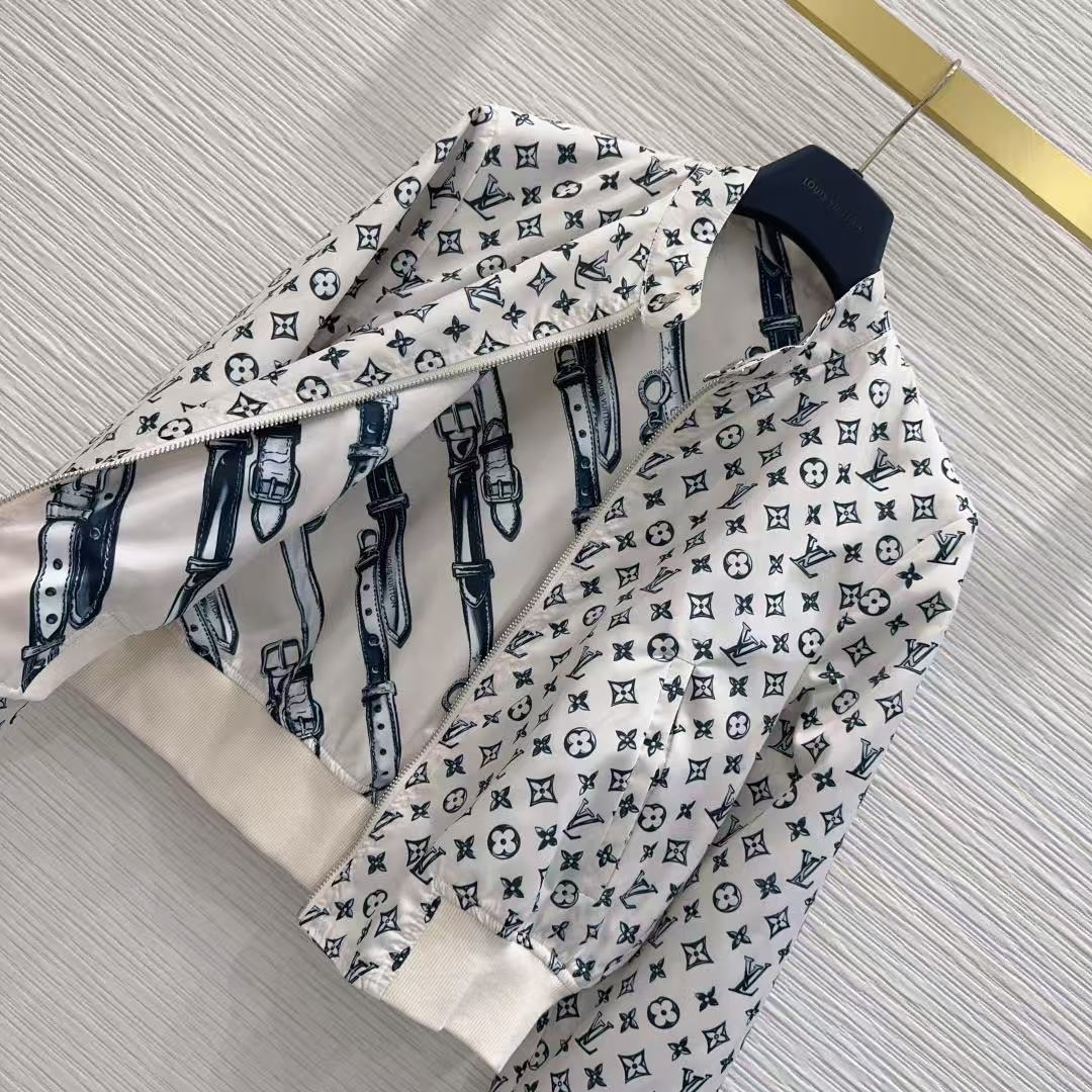 LV 26SS Reversible Jacket Skirt Set, Double Sided Wear Outfit