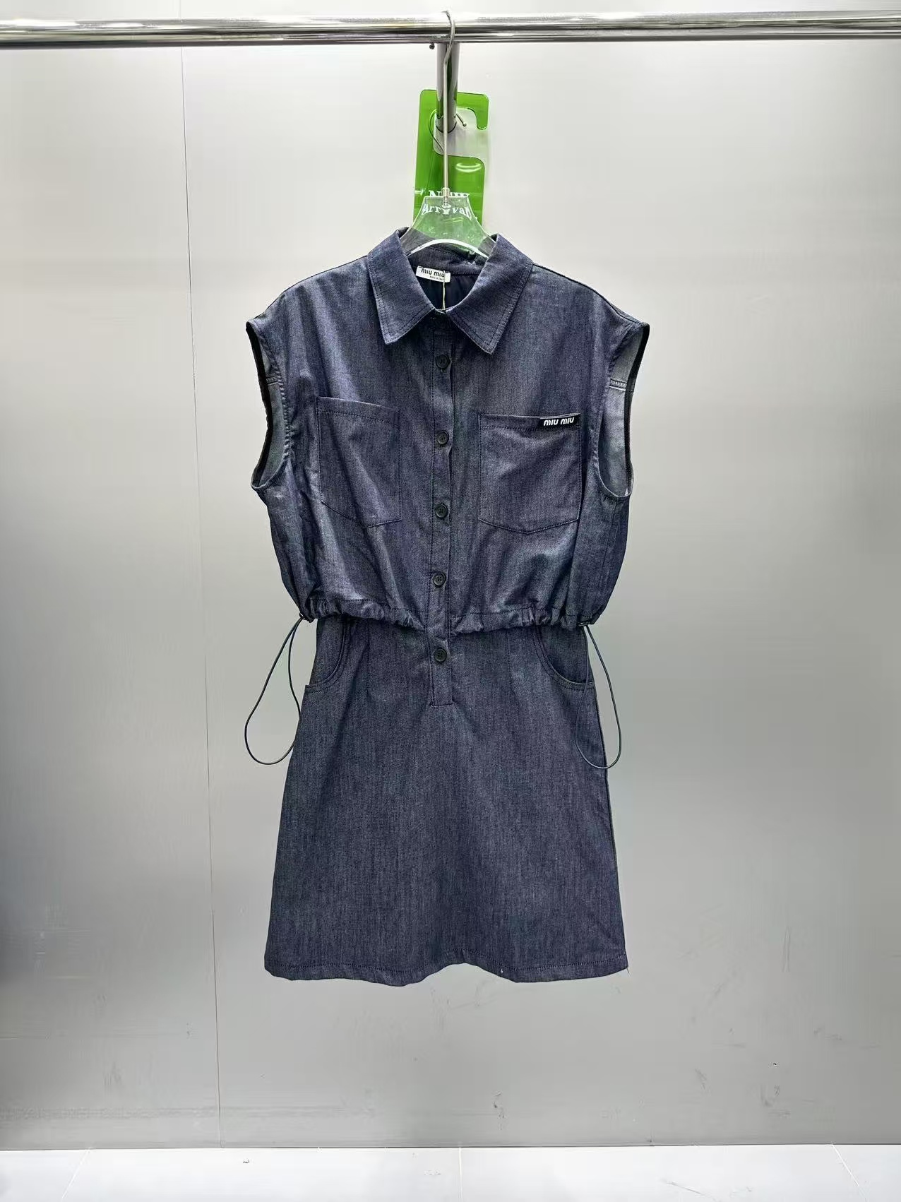 Drawstring Waist A-Line Mini Skirt