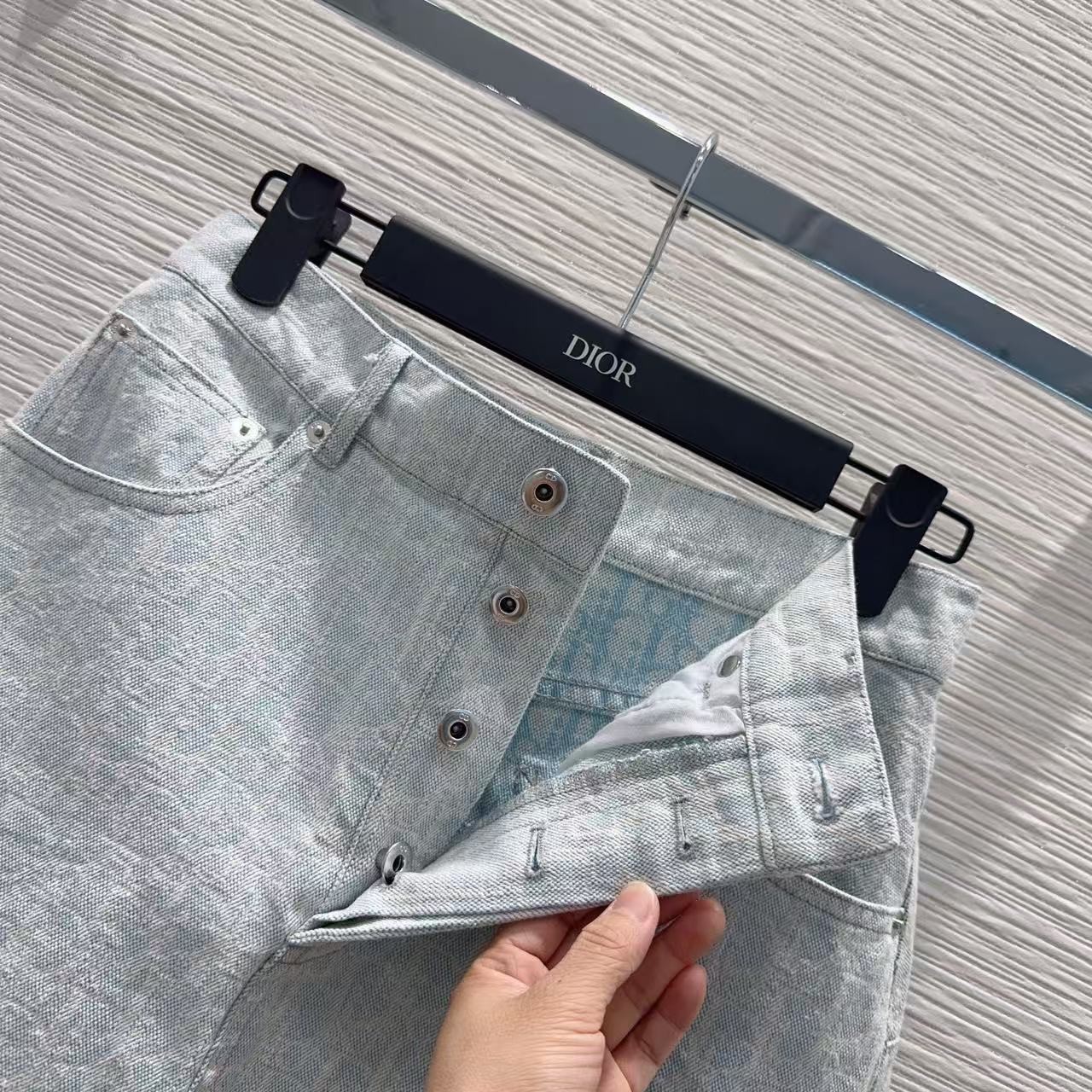 Di 26 Light Wash Denim A-line Mini Skirt