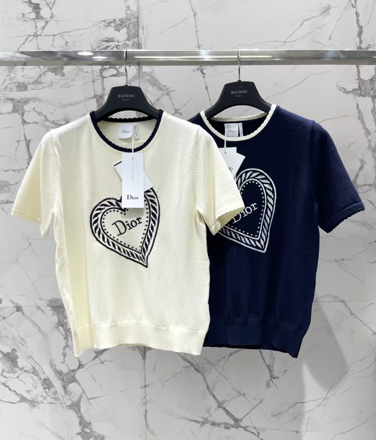 Di New Heart Letter Embroidery Wool Knitwear