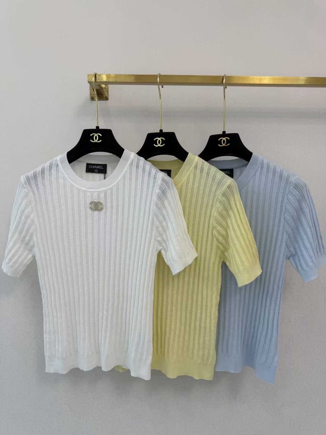 Cha Little Fragrance Style Knitted Short Sleeve