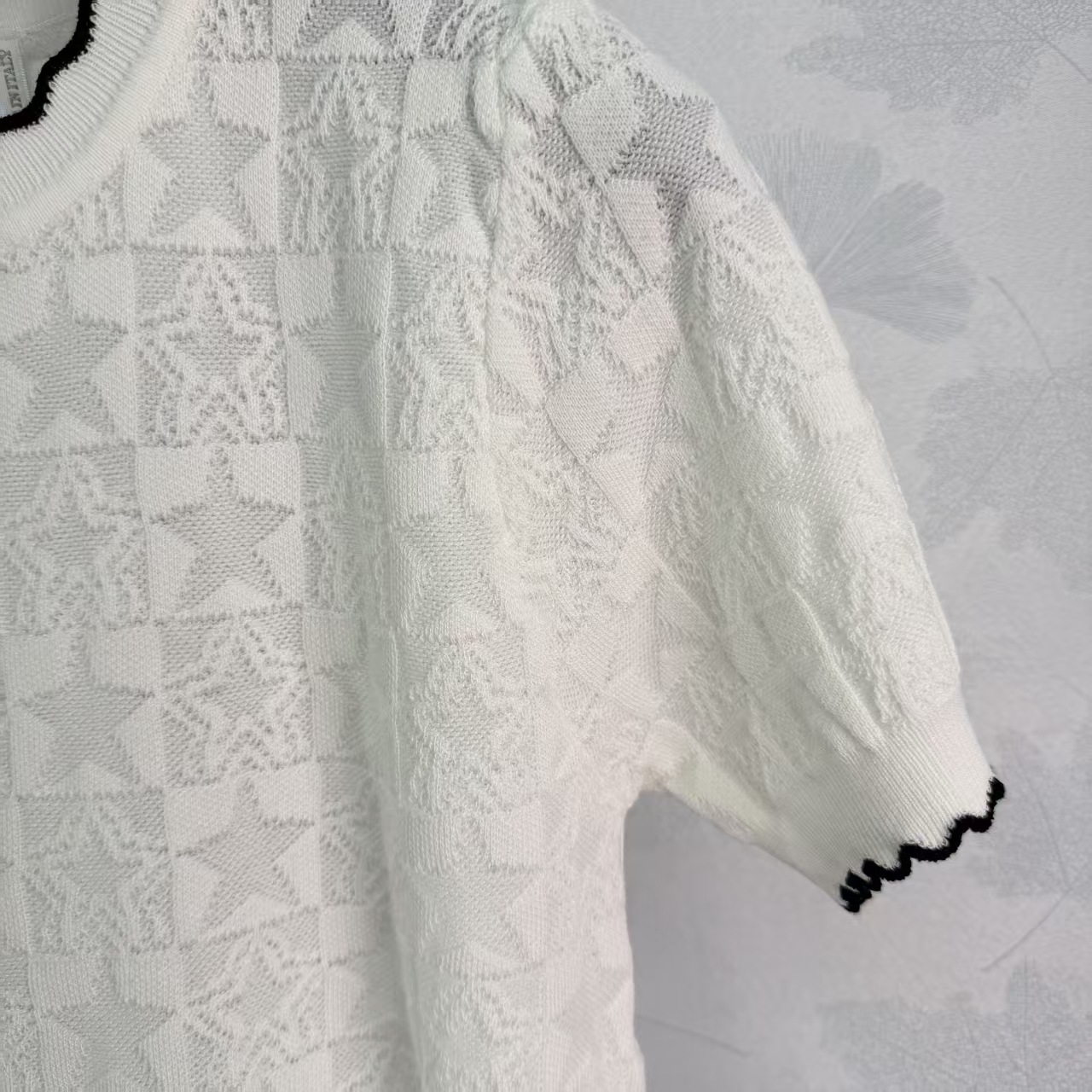 Di* 2026 Spring/Summer New Star Jacquard PatternKnitted Short Sleeve