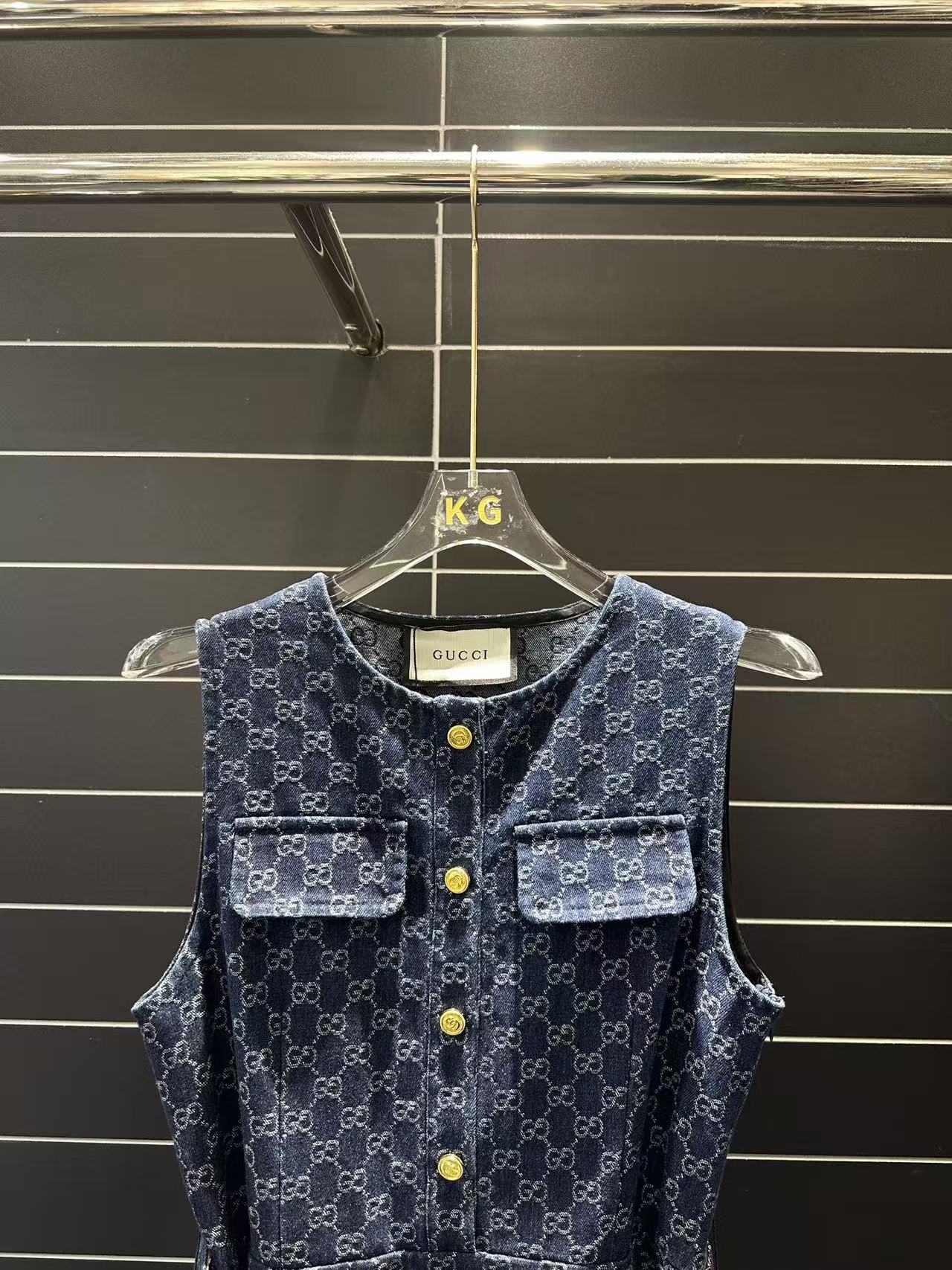 GG Sleeveless Denim Dress