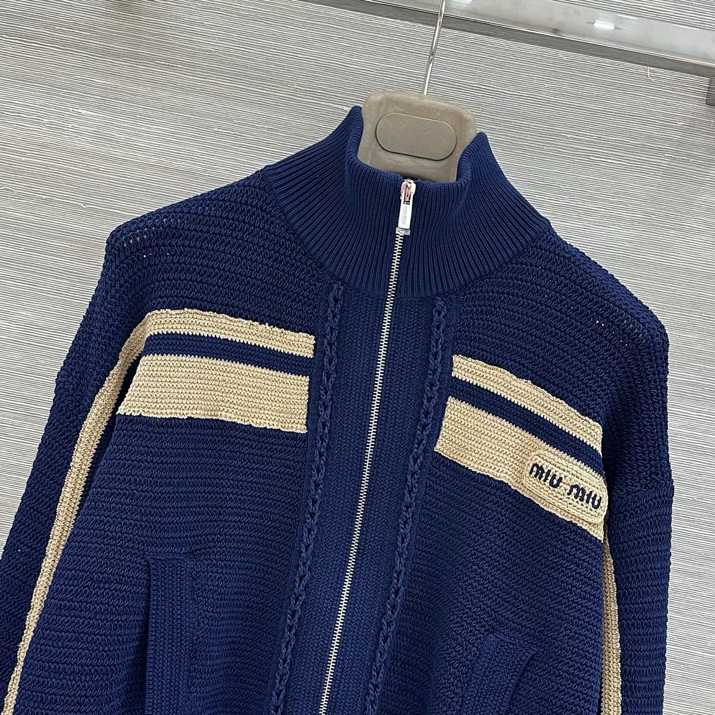 Mi 26 Spring/Summer new arrival, crochet design knitted sportsjacket