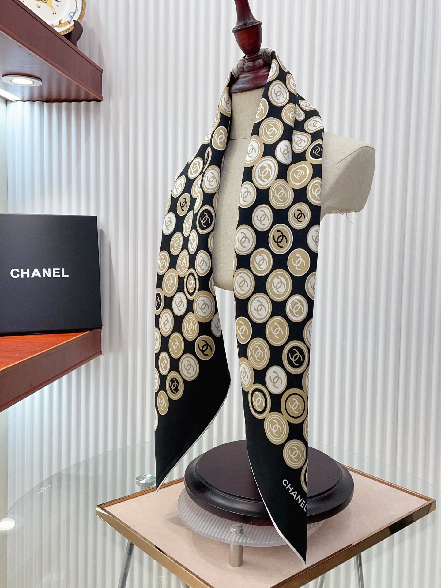 CHANE Colour Block 90x90cm Twill Silk Square Scarf