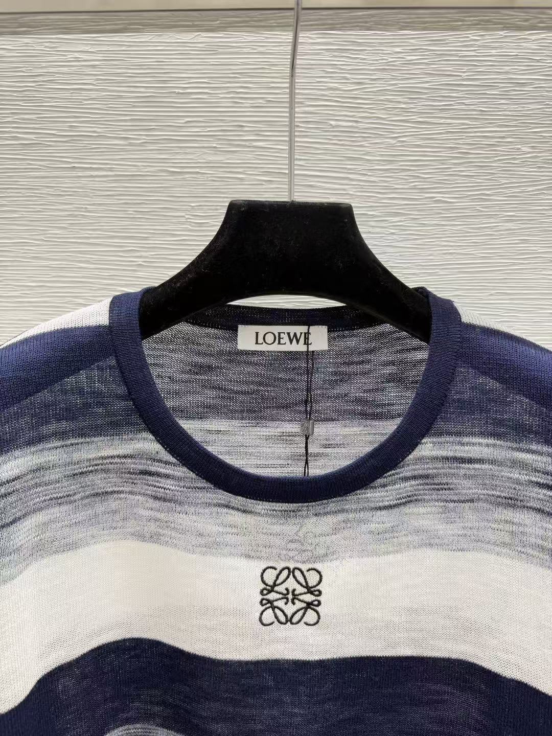 LOE Lightweight Sheer Striped Long Sleeve Knit Sweater