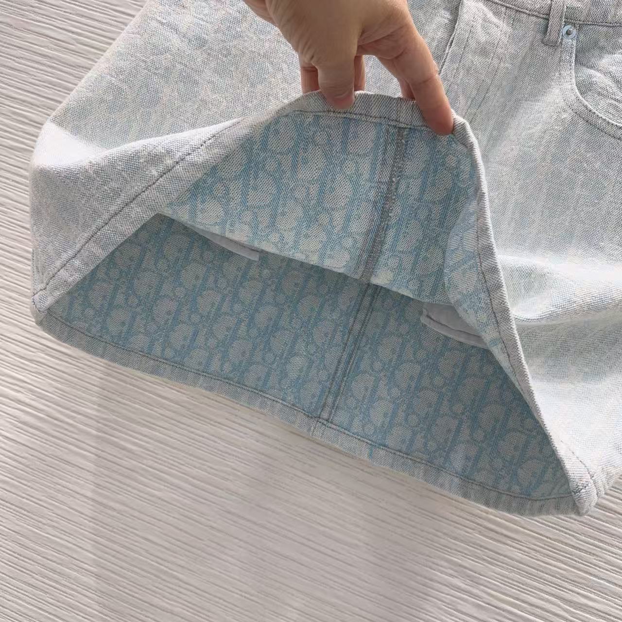 Di 26 Light Wash Denim A-line Mini Skirt