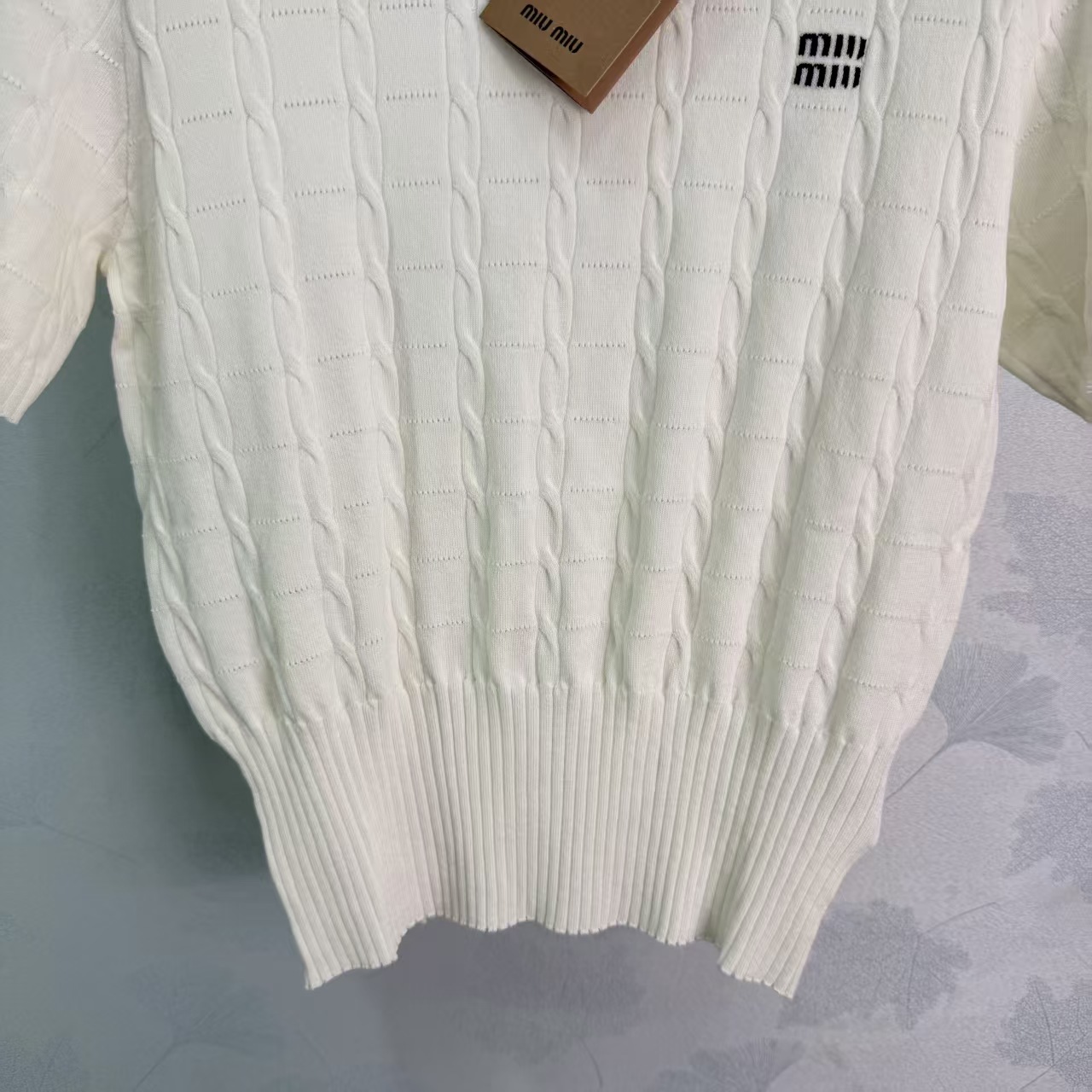 Mi*26 Spring/Summer New Cable Knit Short Sleeve