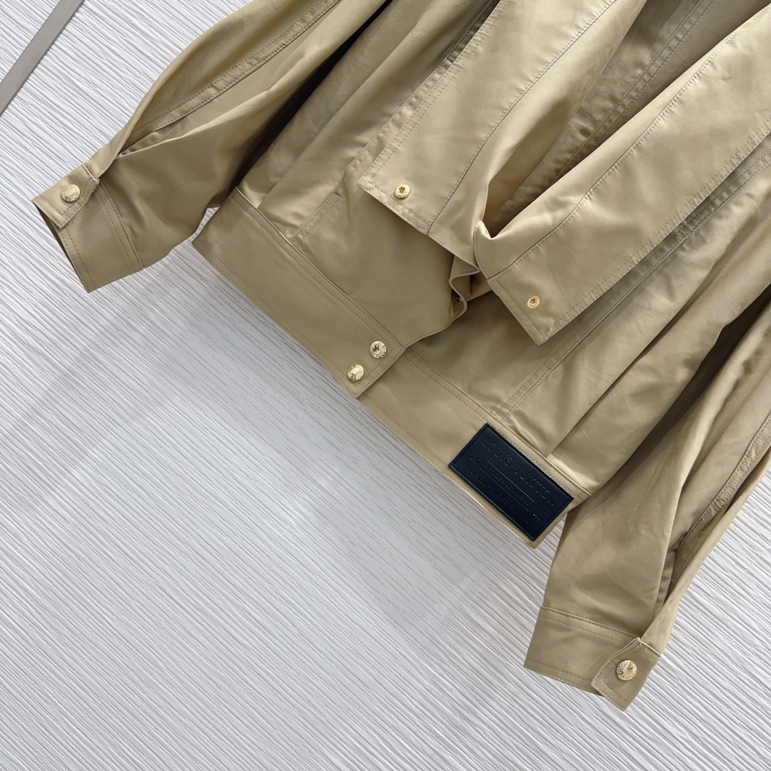 LO 26 Khaki Draped Collar Cropped Jacket