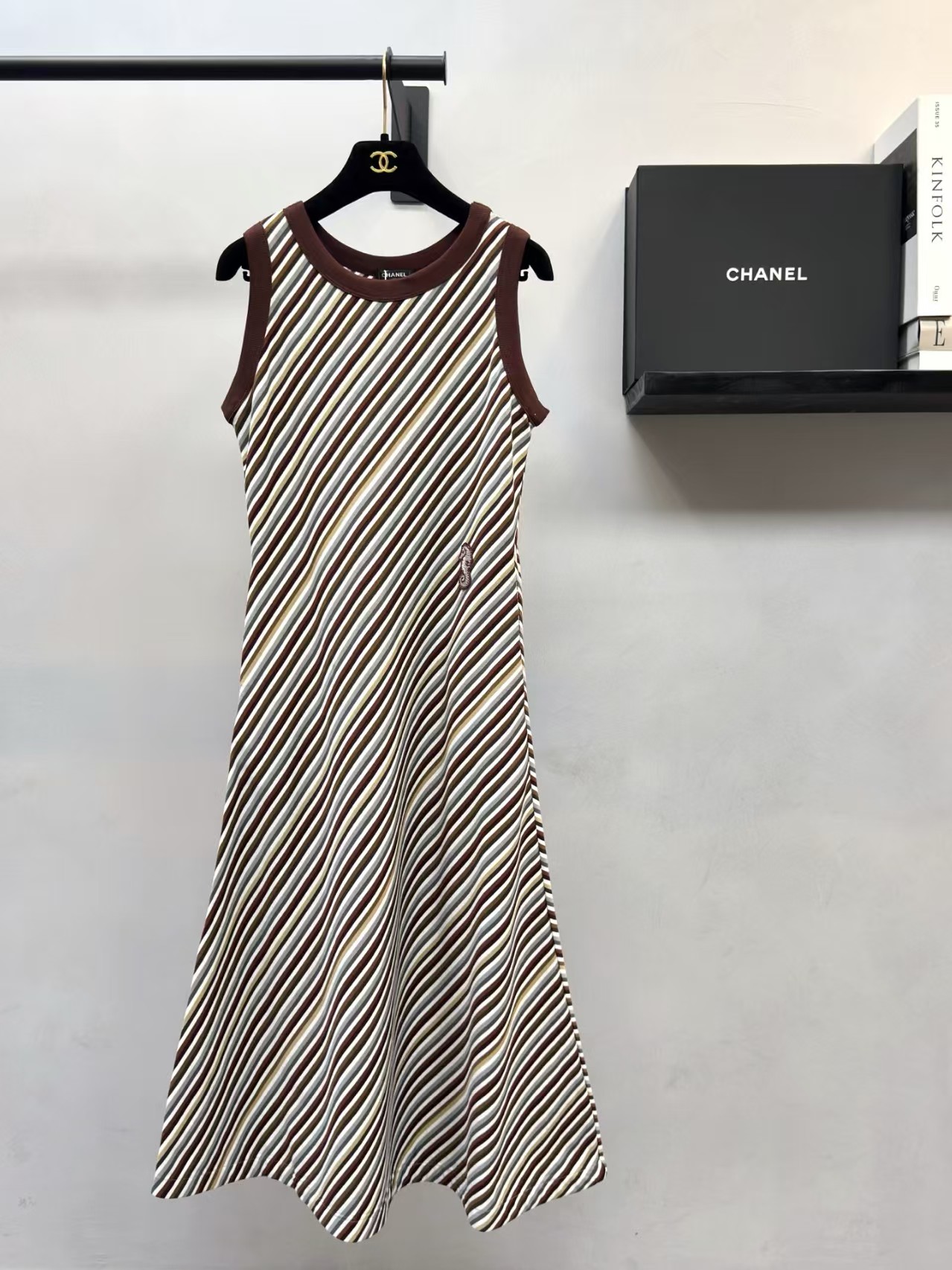Cha Diagonal Stripe Sleeveless Dress